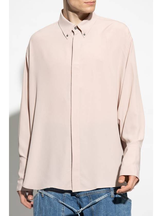 Alexandre Mattiussi Silk Blend Long Sleeve Shirt Pink - AMI - BALAAN 3