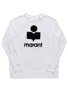 Kieffer Logo Print Linen Long Sleeve T-Shirt White - ISABEL MARANT - BALAAN 2