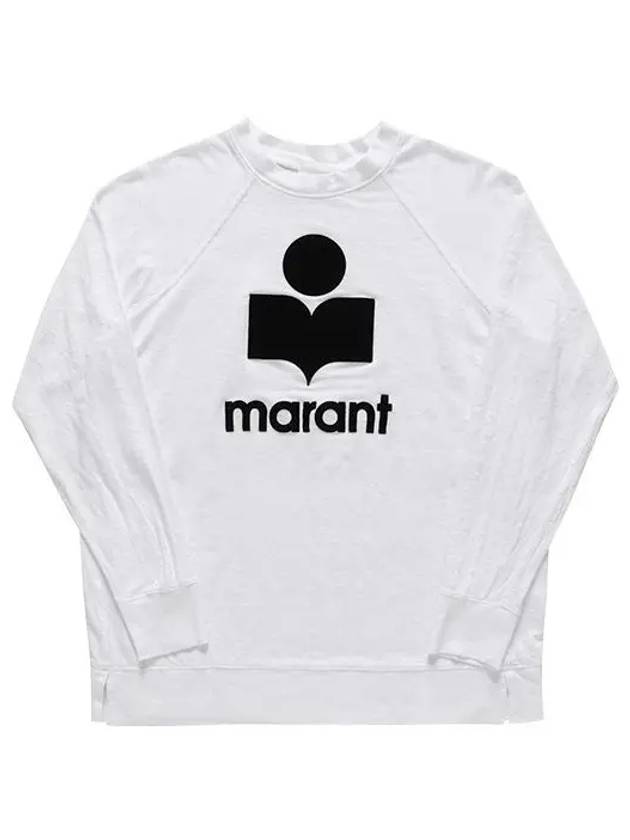 Kieffer Logo Print Linen Long Sleeve T-Shirt White - ISABEL MARANT - BALAAN 2