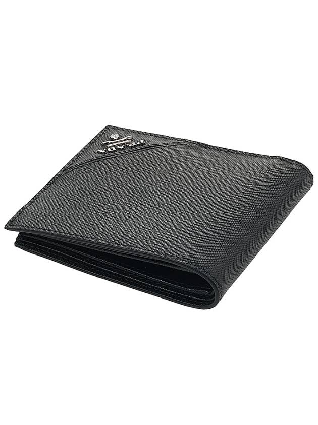 Saffiano Leather Half Wallet Black - PRADA - BALAAN 5