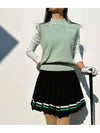 golf wear pastel mint knit golf vest field rounding look - LOLOALLOY - BALAAN 3