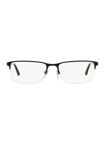 Eyewear Check Temple Half Rim Square Glasses Black - BURBERRY - BALAAN 1