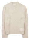 Logo Patch Basic Knit Top Ivory - AMI - BALAAN 2