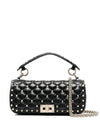 Rockstud Spike Leather Shoulder Bag Black - VALENTINO - BALAAN 1