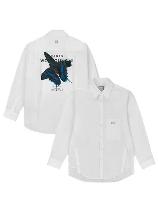 Butterfly Back Logo Long Sleeve Shirt White - WOOYOUNGMI - BALAAN 1