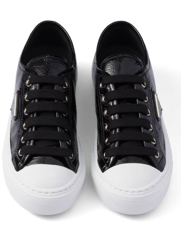 Naplak Leather Low Top Sneakers Black - PRADA - BALAAN 5