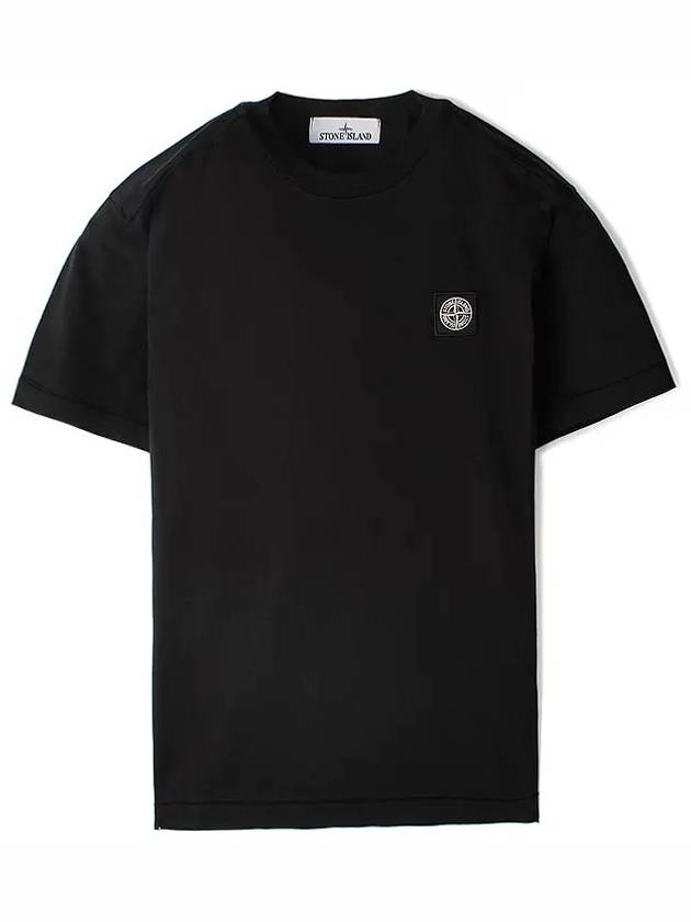 Logo Patch Short Sleeves T-Shirt Black - STONE ISLAND - BALAAN 2