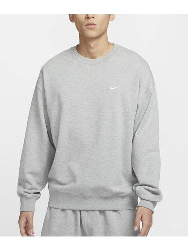 Solo Swoosh French Terry Sweatshirt Dark Grey Heather - NIKE - BALAAN 1