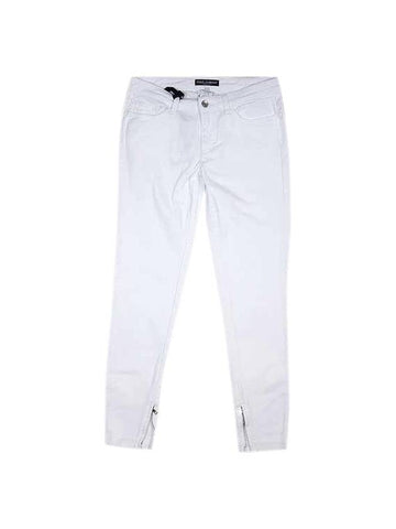 Women's Bag Label Skinny Jeans White - DOLCE&GABBANA - BALAAN.