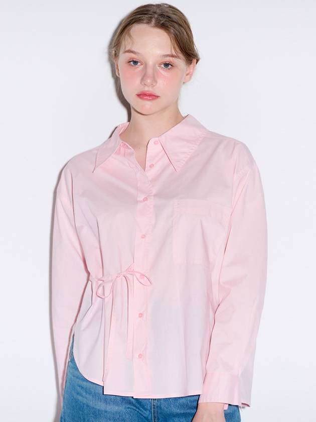 Women's Loose Fit Strap Detail Shirt Pink - OPENING SUNSHINE - BALAAN 3