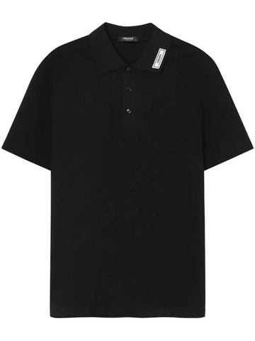 logo applique short sleeve polo shirt 10139061A11276 - VERSACE - BALAAN 1