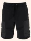 Men's Logo Patch Cargo Bermuda Shorts Black - PARAJUMPERS - BALAAN 2