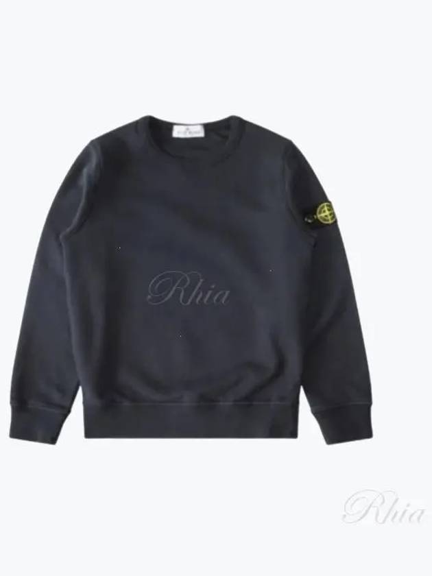 Kids Organic Cotton Fleece Sweatshirt Navy - STONE ISLAND - BALAAN 2