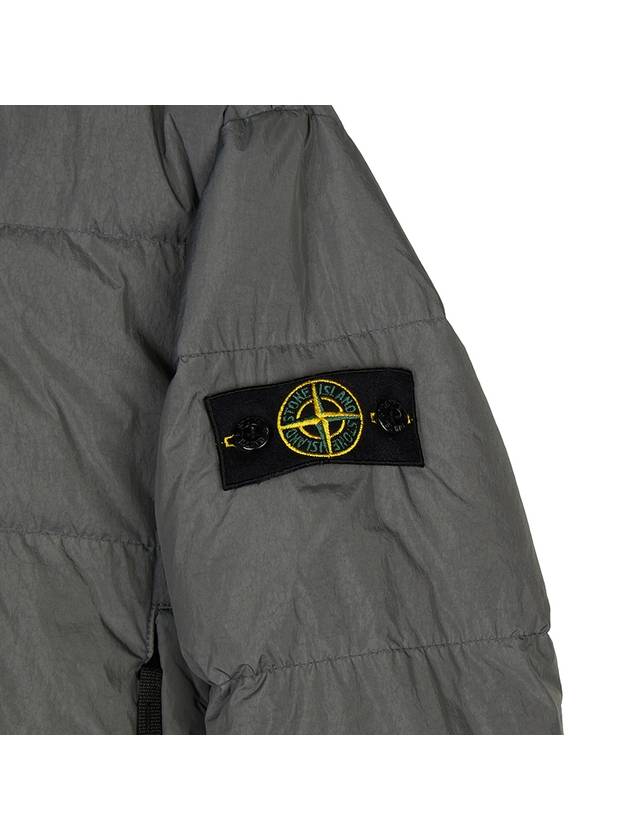 Kids Logo Patch Padded Bomber Jacket Black Grey - STONE ISLAND - BALAAN 8