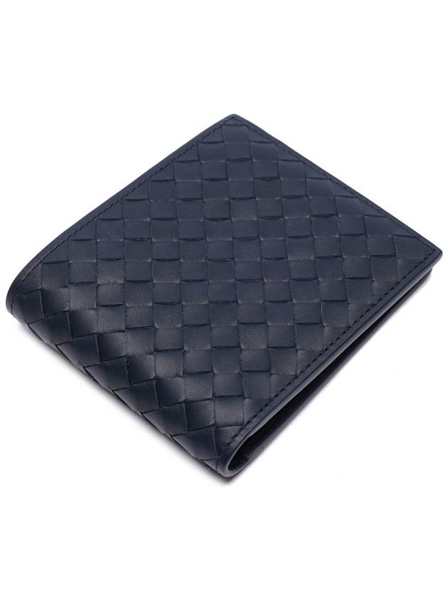 Intrecciato Calf Leather Half Wallet Navy - BOTTEGA VENETA - BALAAN 6