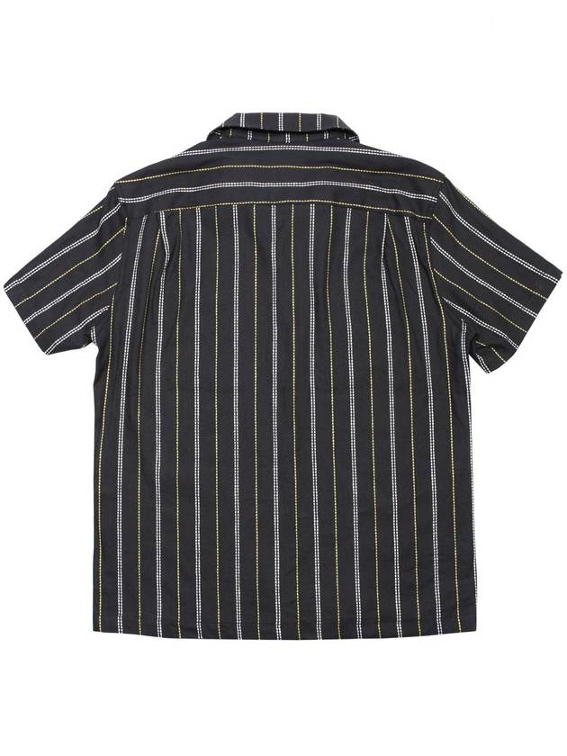 Sailor Open Collar Linen Striped Short Sleeve Shirt Navy MSH2071 - IFELSE - BALAAN 3