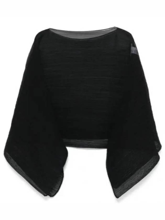 Pleated See-Through Cape Black - ISSEY MIYAKE - BALAAN 2