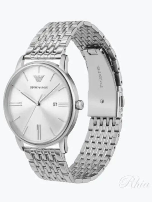 Men's Three-Hand Date Metal Watch Silver - EMPORIO ARMANI - BALAAN 2