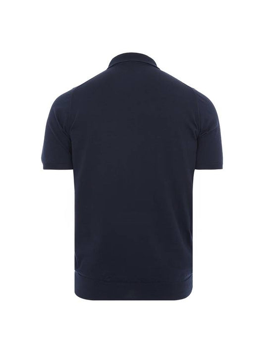 UMK1331 DARK NAVY Knit Zipper Polo Blue Short Sleeve T shirt - KITON - BALAAN 2