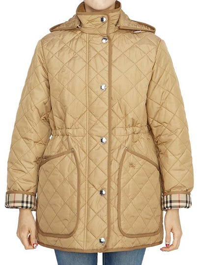 Diamond Quilted Nylon Jacket Archive Beige - BURBERRY - BALAAN 2