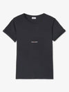 Men's Small Logo Short Sleeve T-Shirt Black - SAINT LAURENT - BALAAN 2