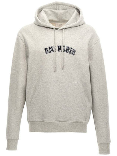 Classic Logo Print Hoodie Grey - AMI - BALAAN 2