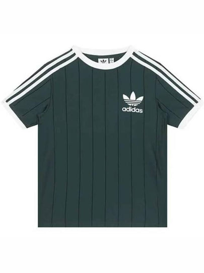 Adicolor 3 Stripes Pinstripe Short Sleeve T-Shirt Green - ADIDAS - BALAAN 2