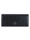 Women's Silver Logo Vegan Leather Long Wallet Black - VIVIENNE WESTWOOD - BALAAN 3