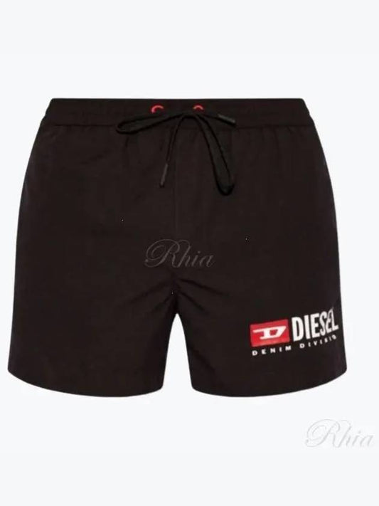 Logo Print Swim Shorts Black - DIESEL - BALAAN 2