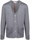 Men's Classic Three-Stripe Backstripe Wool Cardigan Grey - THOM BROWNE - BALAAN 2