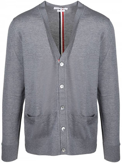 Men's Classic Three-Stripe Backstripe Wool Cardigan Grey - THOM BROWNE - BALAAN 2