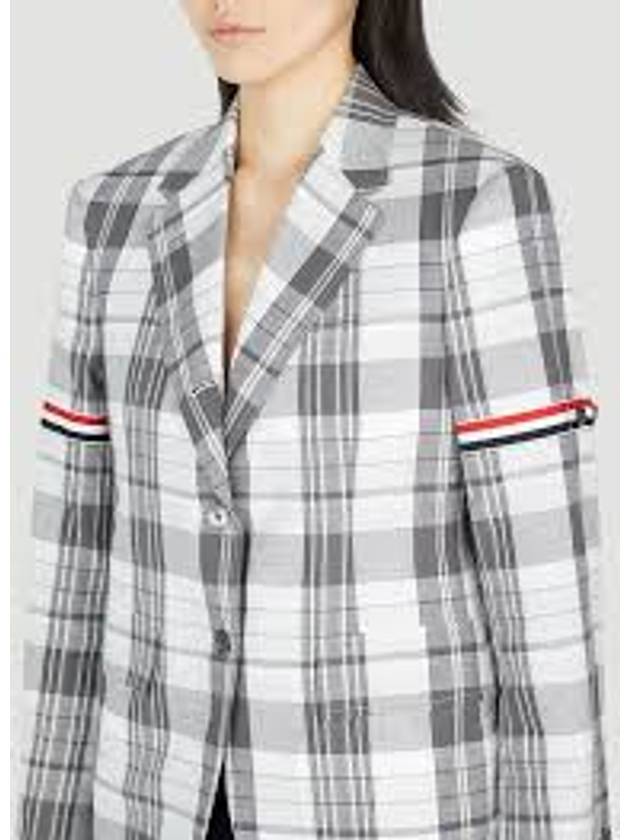 RWB Arm Banding Madras Check Jacket Med Grey - THOM BROWNE - BALAAN 3