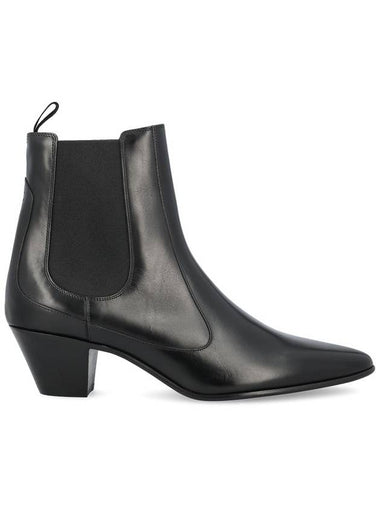 Hector Pointy Toe Shiny Calfskin Chelsea Boots Black - CELINE - BALAAN 1