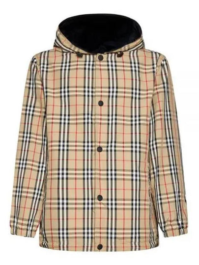 Reversible Check Nylon Hooded Jacket Black Beige - BURBERRY - BALAAN 2