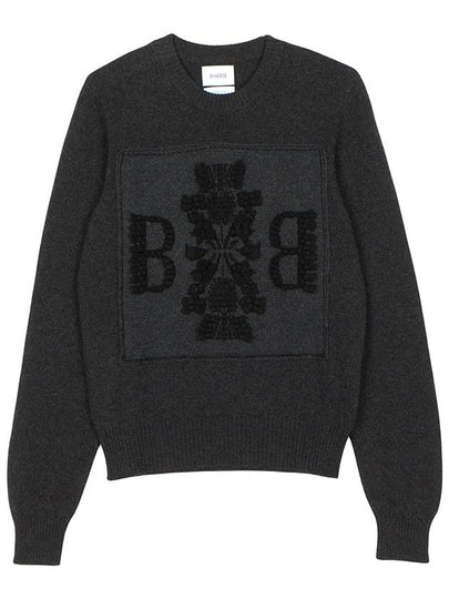 3D Logo Cashmere Knit Top Charcoal Black - BARRIE - BALAAN 2