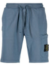 Waffen Patch Pocket Drawstring Shorts Dark Blue - STONE ISLAND - BALAAN.