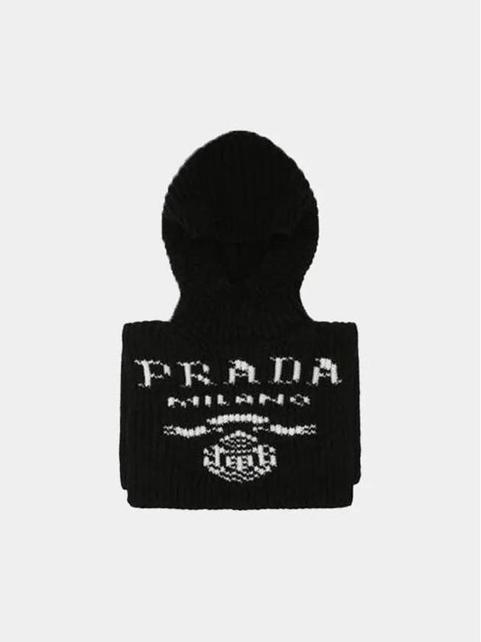 Logo Cashmere Balaclava Black - PRADA - BALAAN 2