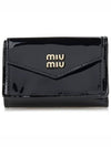 Matelasse Logo Leather Half Wallet Black - MIU MIU - BALAAN 2