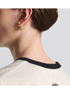 Dior Tribales Earrings Gold Finish Metal White Le - DIOR - BALAAN 2