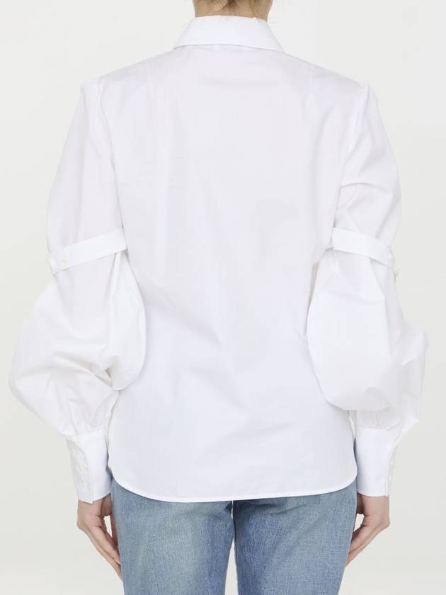 strap decorated poplin shirt OWGE020S24FAB0010101 - OFF WHITE - BALAAN 5