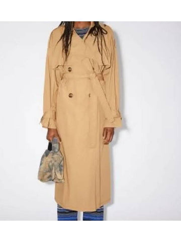 Belted Cotton Trench Coat Brown A90493CVI 1009580 - ACNE STUDIOS - BALAAN 1