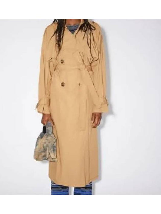 Belted Cotton Trench Coat Brown A90493CVI 1009580 - ACNE STUDIOS - BALAAN 1