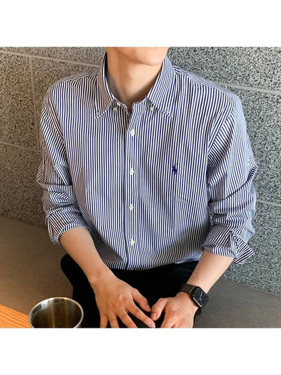 Classic Striped Stretch Poplin Long Sleeve Shirt Blue - POLO RALPH LAUREN - BALAAN 2