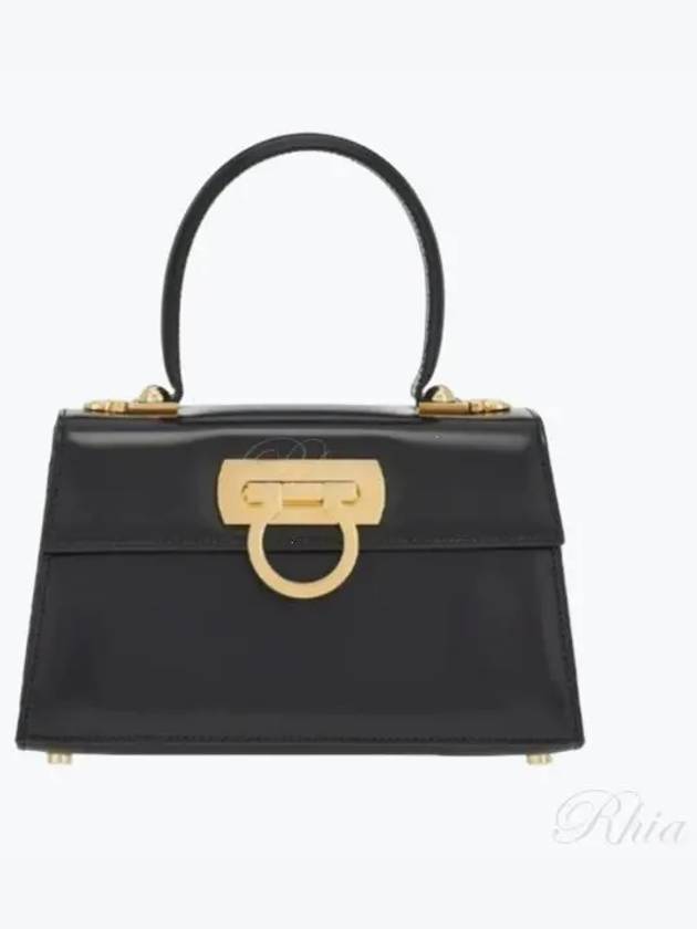 Women's Iconic Top Handle Cross Bag Black - SALVATORE FERRAGAMO - BALAAN 2