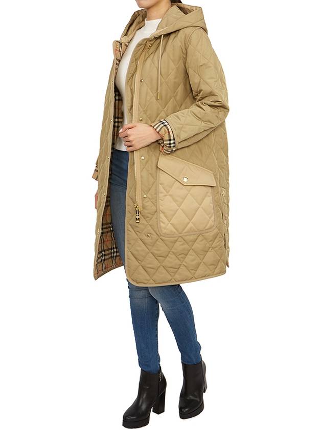 Diamond Quilted Hoodie Padding Archive Beige - BURBERRY - BALAAN 9