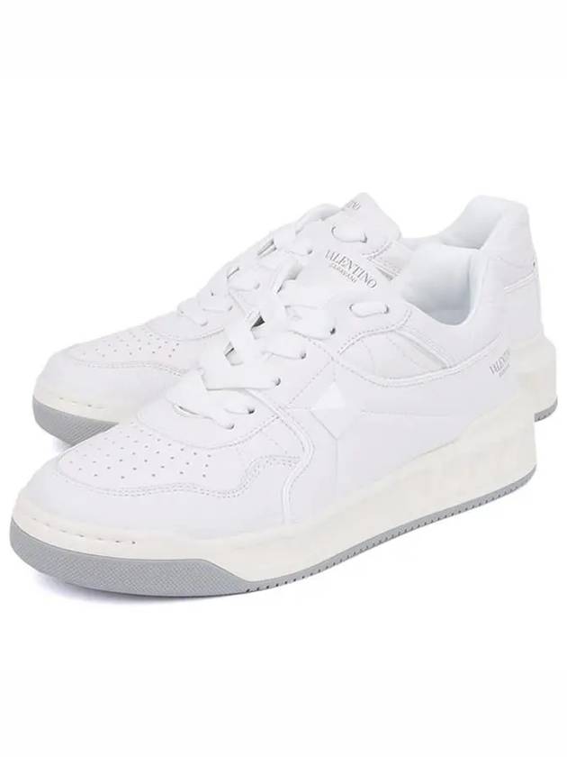 Men's Nappa Leather One-Stud Sneakers All White - VALENTINO - BALAAN 2