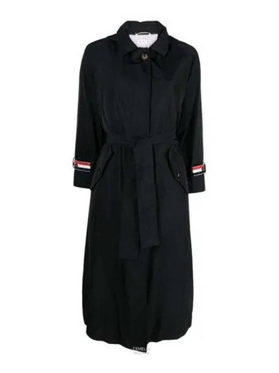 Poly Twill Car Single Coat Black - THOM BROWNE - BALAAN 2