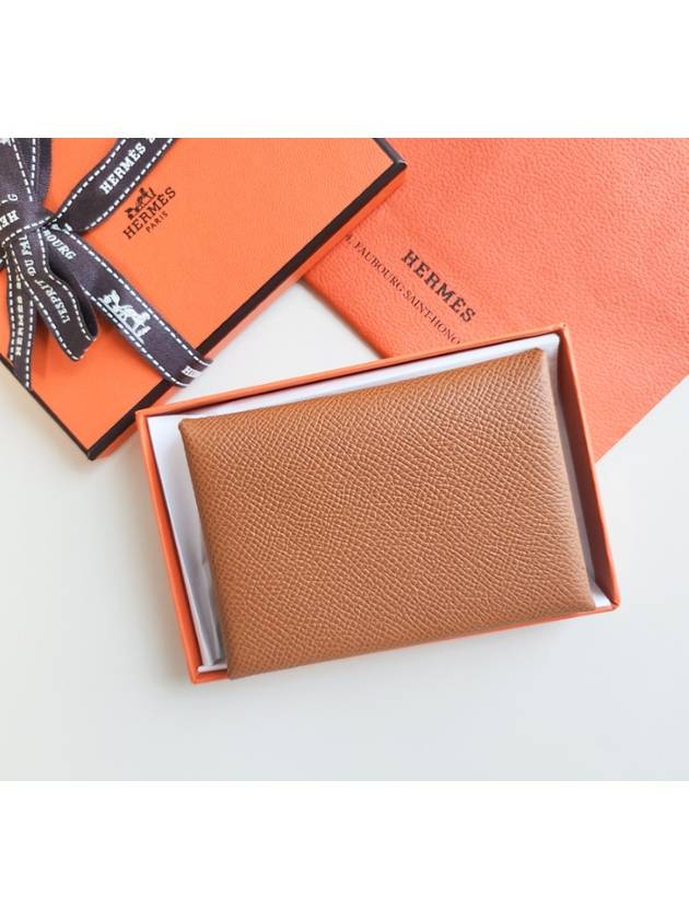 Calvi Duo Card Wallet Brown - HERMES - BALAAN 5