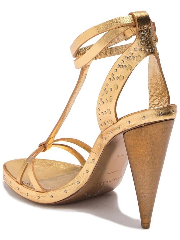 Women's Hans Runway Sandals Heel Gold - BURBERRY - BALAAN 3