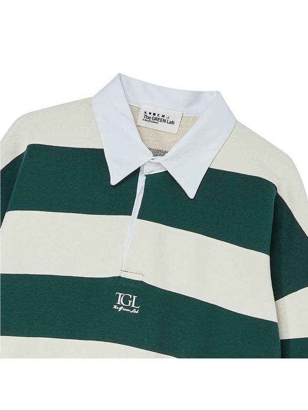 Striped Rugby Collar Sweatshirt Green - THE GREEN LAB - BALAAN 2